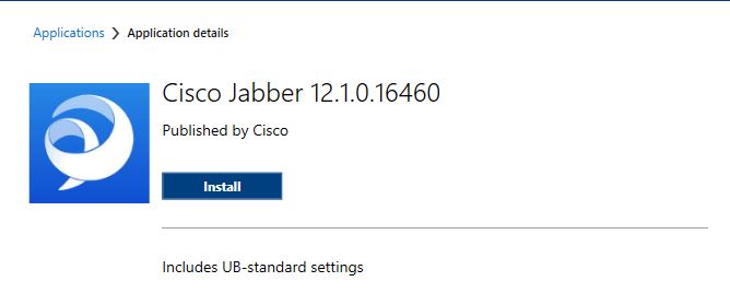 A screenshot of Software Center's Jabber installation option