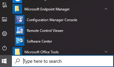 A screenshot of Software Center in the Windows Start Menu